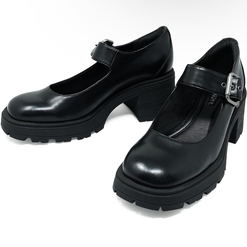 NEW Chunky Block Mary Jane Heels